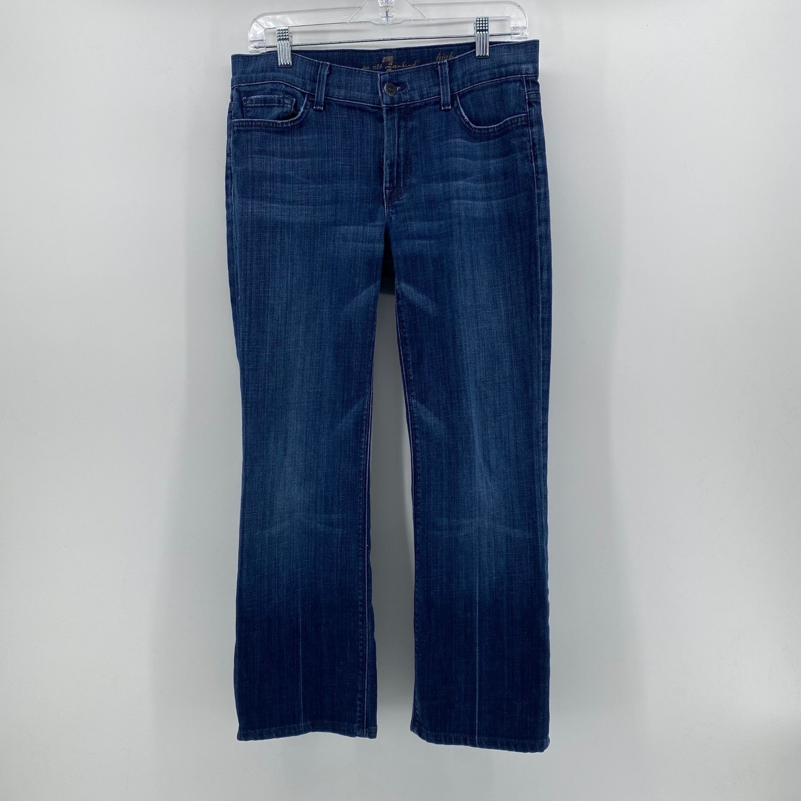 7 For All Mankind High Waist Bootcut Jeans Blue Stretch Denim